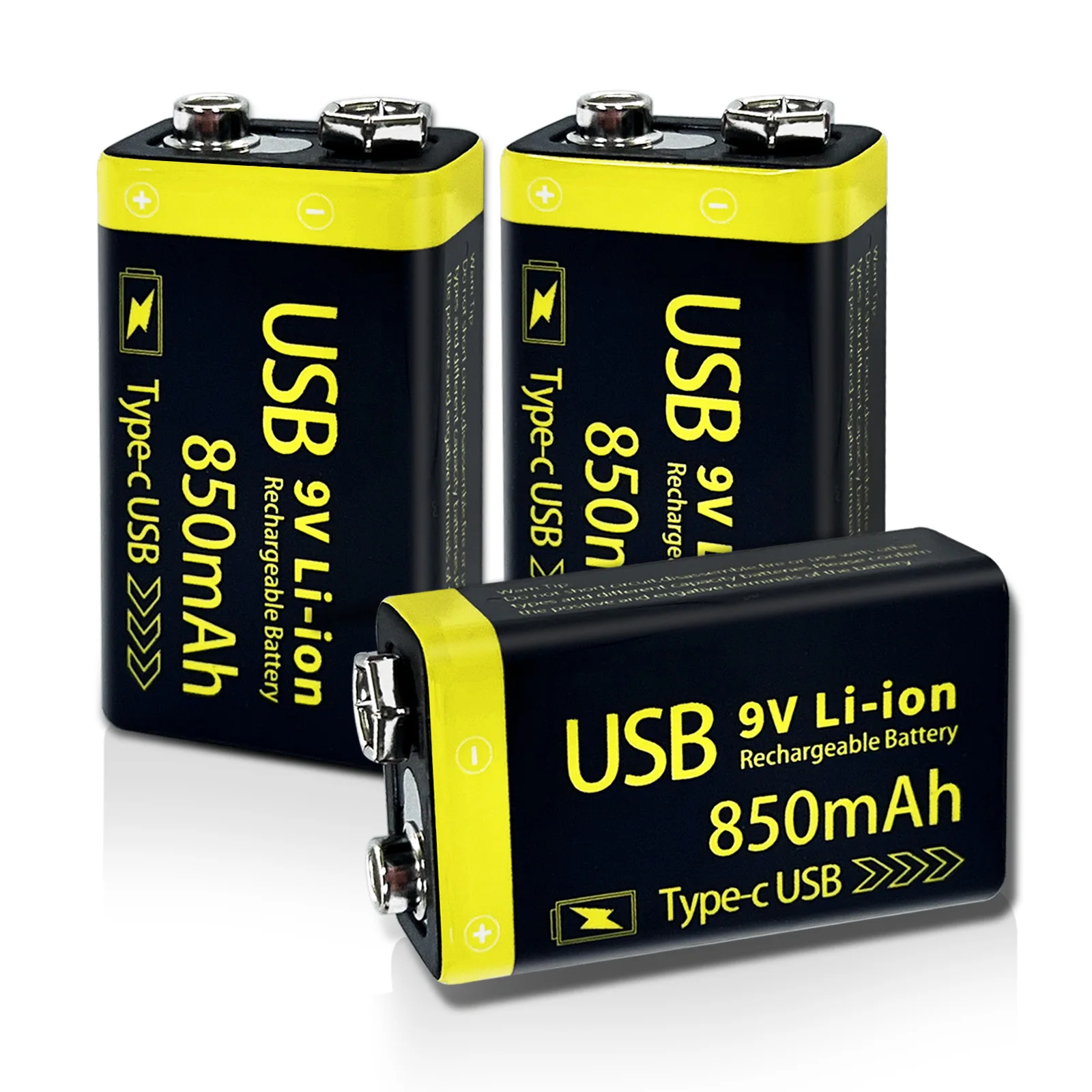 China lithium battery manufacturers direct sales toy home appliances 9V 850mAh USB rechargeable lithium battery