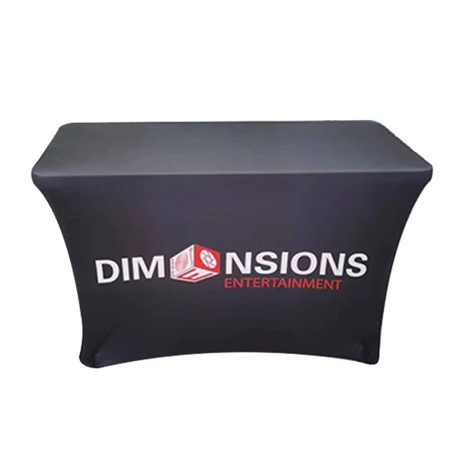 Custom logo Printing 4ft 6ft 8ft Customize Advertising Fitted Stretch Table Cloth Drape Table Cover
