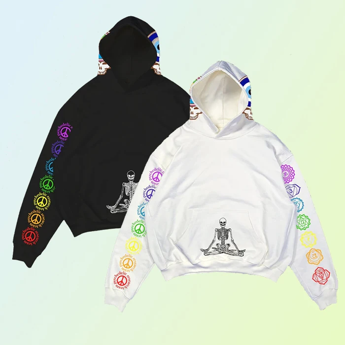 huili oem custom crop mens graphic hoodie street style skull pattern long sleeve all over print hoodie