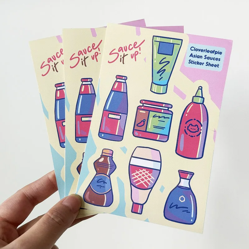 Manufacturer Custom Adhesive Vinyl Stickers Kawaii Kiss Cut Waterproof Cartoon Stickers For Decorations