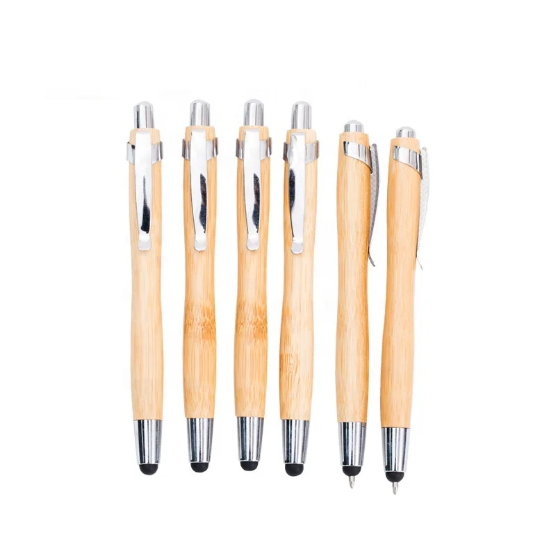 wholesale advertising Customized logo bamboo pencils gift environmental eco bamboo ballpoint pen wooden bamboo pens