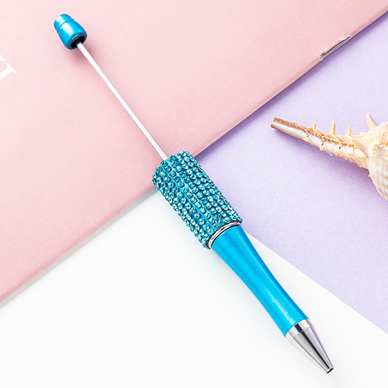 DIY Rhinestone Plastic Beadable Pen Refills Black Ink Smooth Writing Pen Refills Beaded Ballpoint Pen for DIY PPL Gift