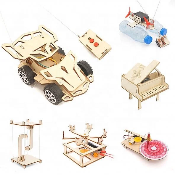 FFSN Sealand DIY Model Cars Kit Wooden Educational  Physics Kids Science  Kiwico Stem Toys