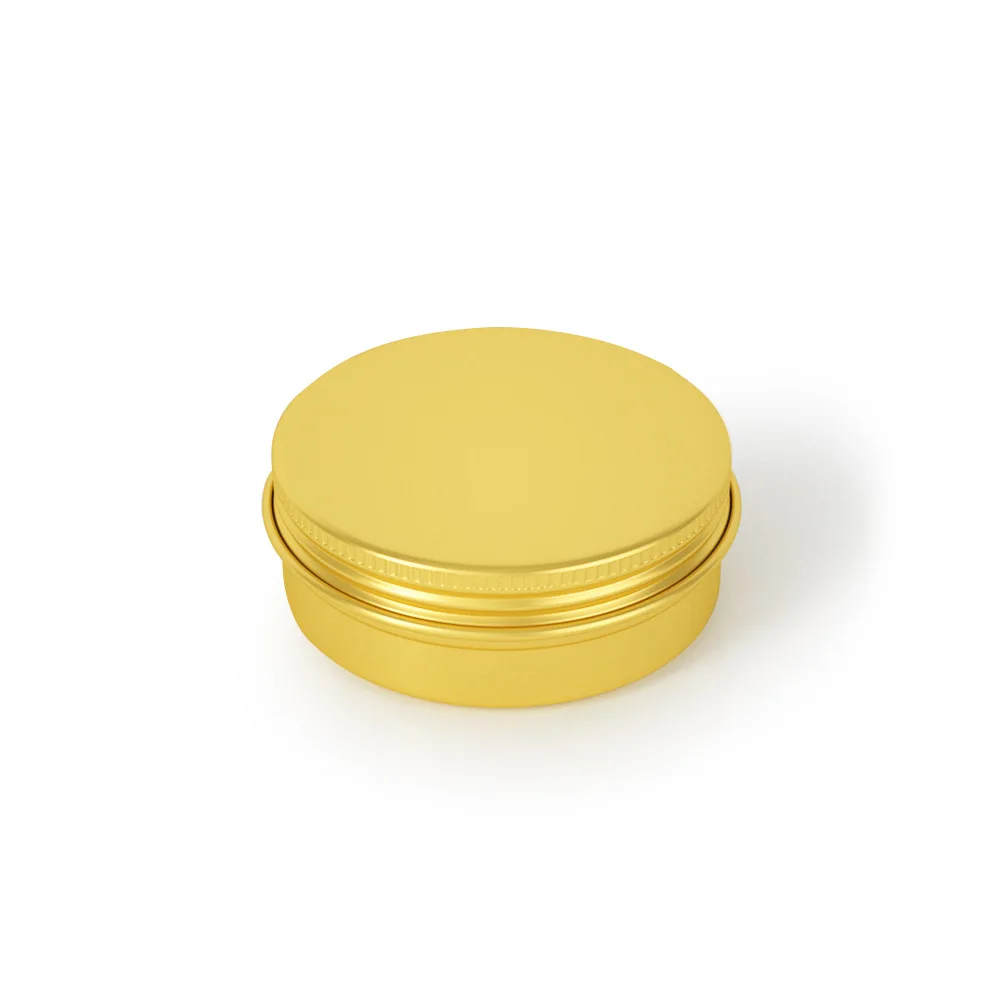 round aluminum cosmetic tin 60g shiny gold cans metal candles tin