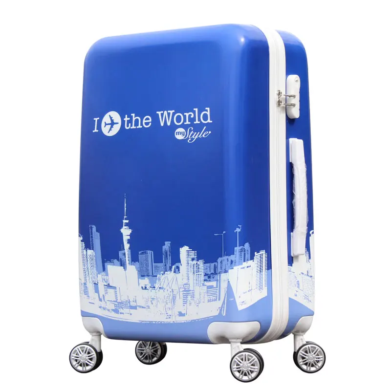 Custom Colorful Kid Luggage Bags Rolling Wheel Flight Travel Case Cartoon PC Printing film Trolley Suitcase