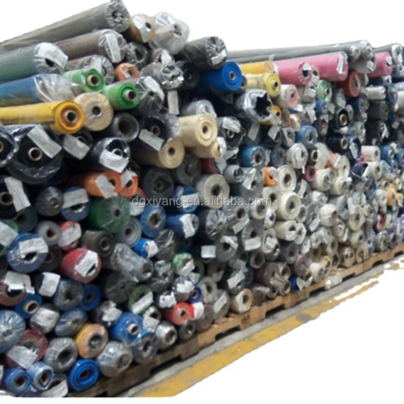 Vinyl Coated PVC Tarps Stock LotJacquard Woven Plain Style FabricBlackout and Flame Retardant for tent,cover