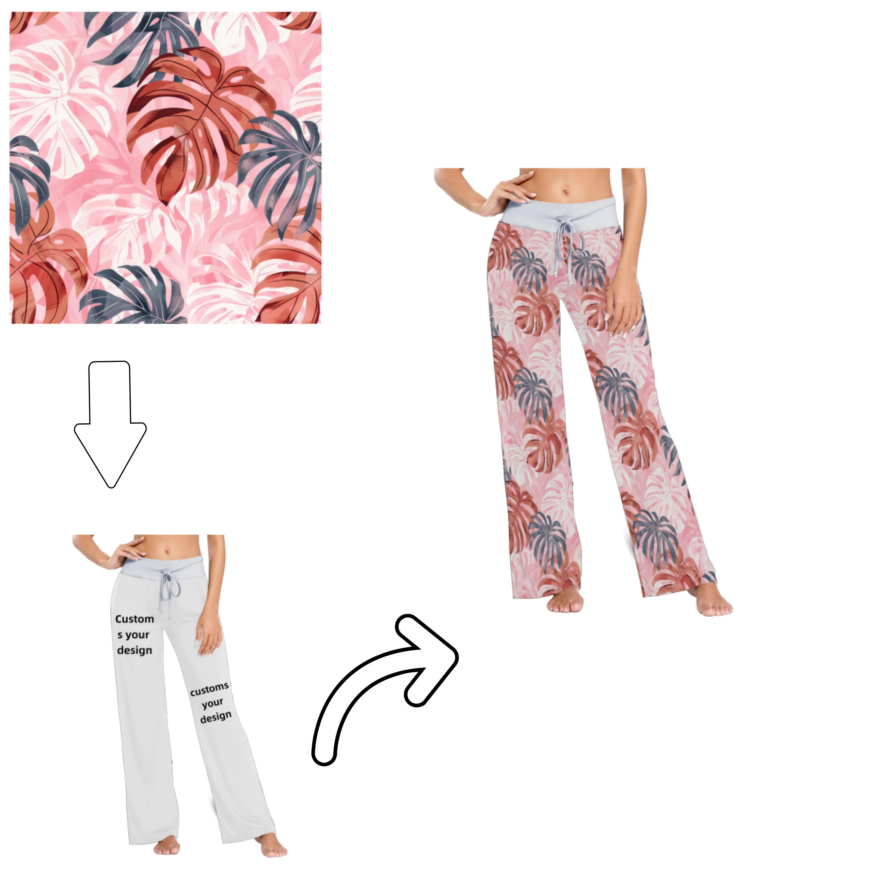 Hot Customs Pattern Pajama Pants Pyjama Trousers Women Sleep Bottoms Lounge Wear Sleep Pants