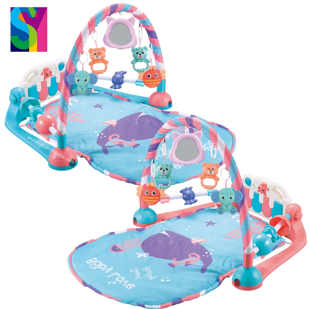 SY New Toys Soft Infant Musical Newborn Baby Activity Carpet Pedal Piano Fitness Gym Sport Rack Playmat Toys Baby Play Mat Set