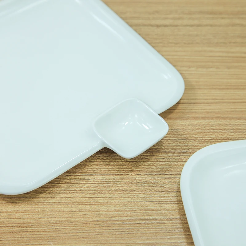 Best selling white ceramic plate with mini sauce dish