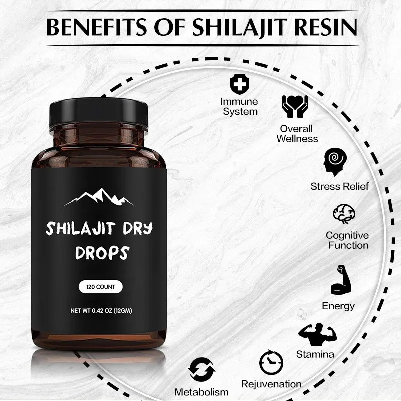 OEM Himalayan Shilajit tablet rich in humic acid 85 minerals enhance male strength Shilajit capsule