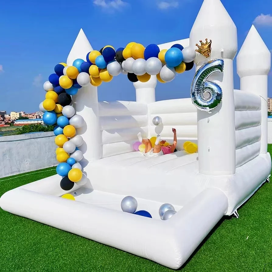 10ft Commercial White Pastel Bounce House Mini Jumping Jumpers Inflatable Bouncy Castle For Rental