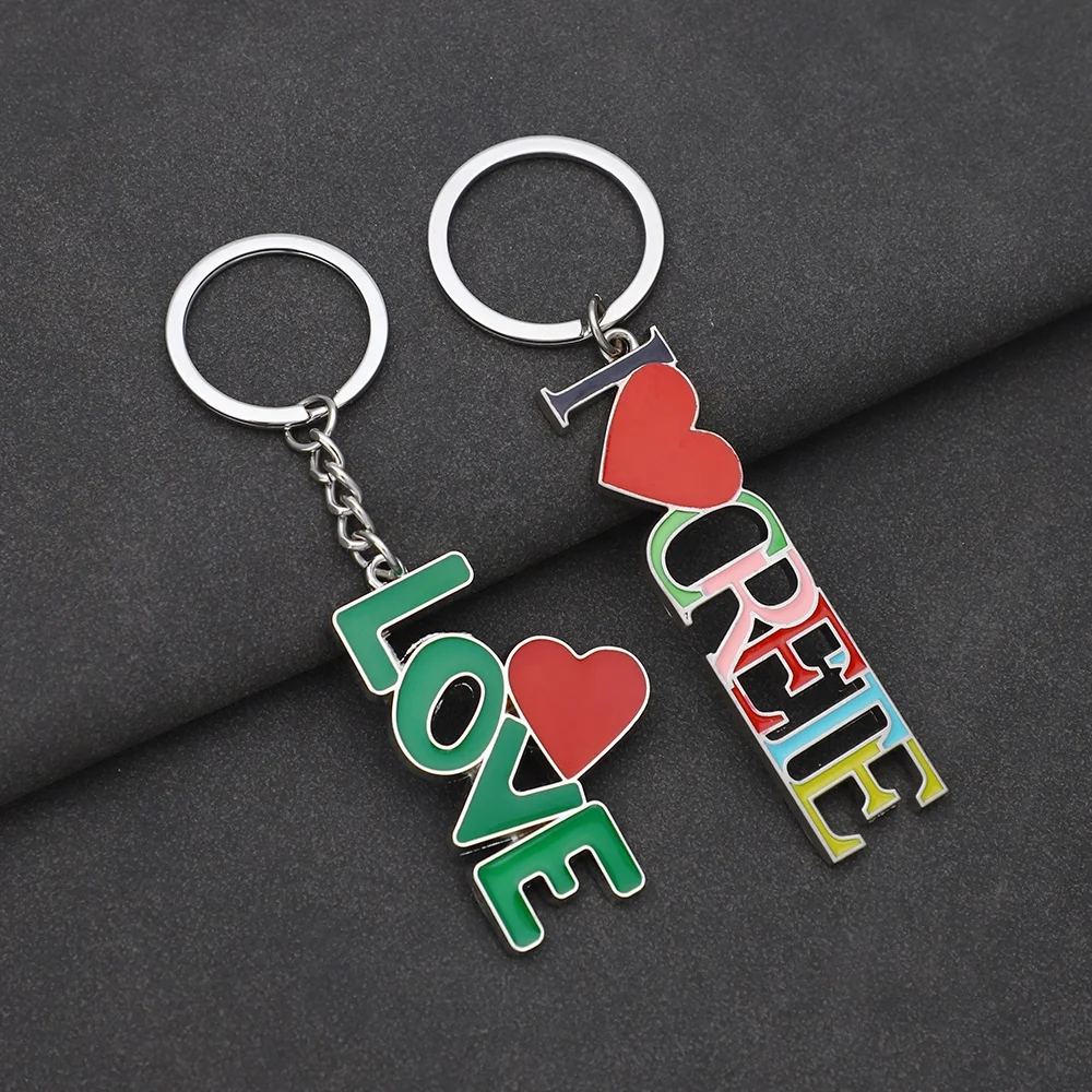 Manufacture Custom Frog Ladybug Metal Enamel Keychain Key Chain With Diamond Star