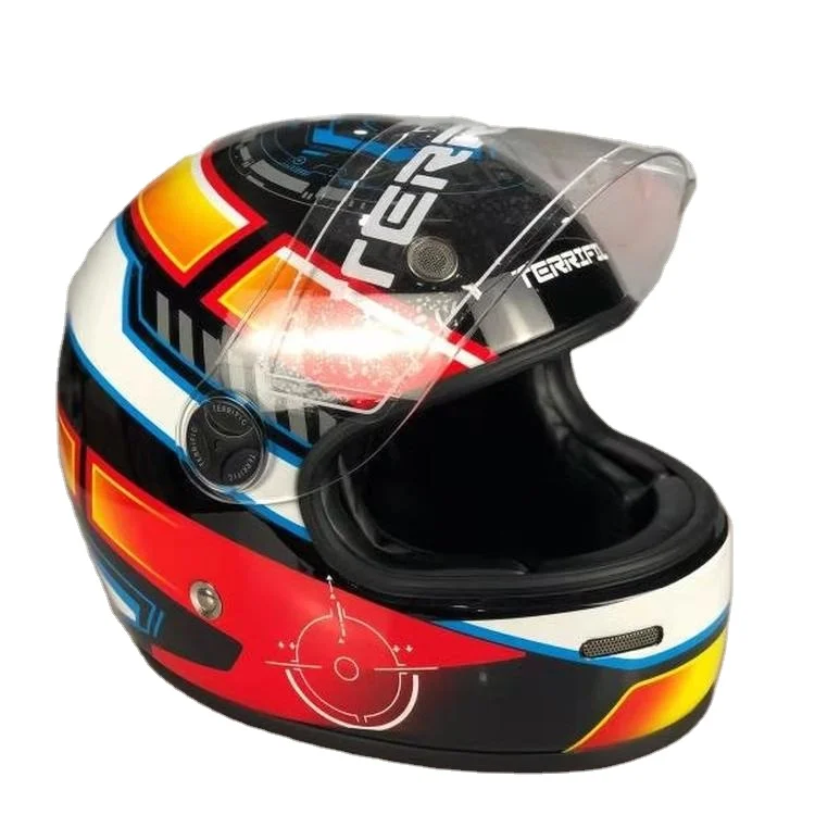 Hot sale & high quality High quality light and thin portable motorcycle glass fiber full cover protective helmet