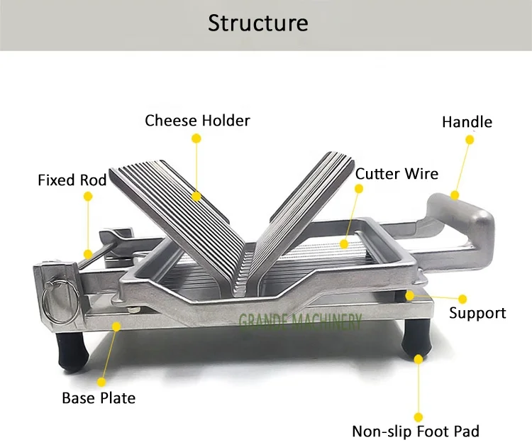 Small Manual Durable Cheese Slicer with Cutter 10mm 20mm Cheese Cube Cutter Machine for Sale