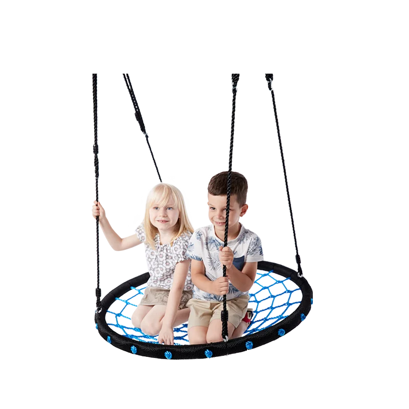 New Arrivals Children Black Garden Swing Web Hanging Rope Swing 100cm Net Round Tree Swing