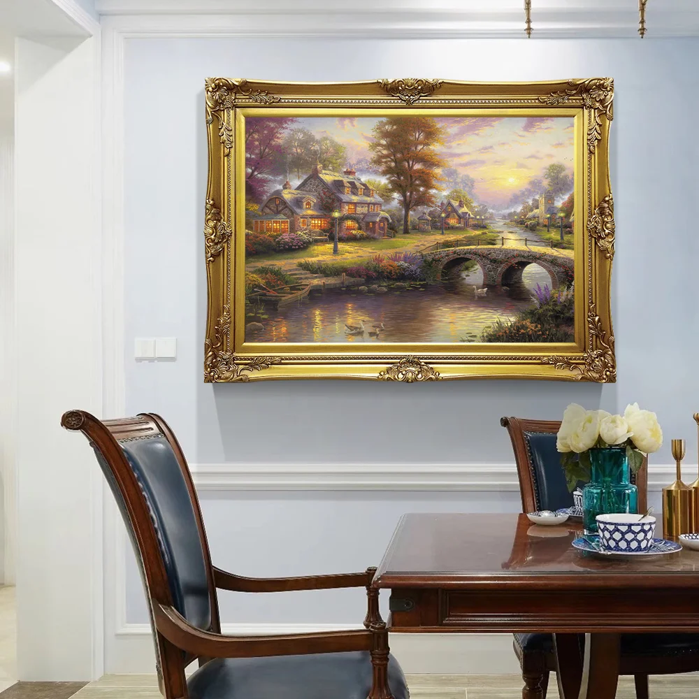 High Quality Antique Pure Handmade Landscape Oil Painting for Wall Decor