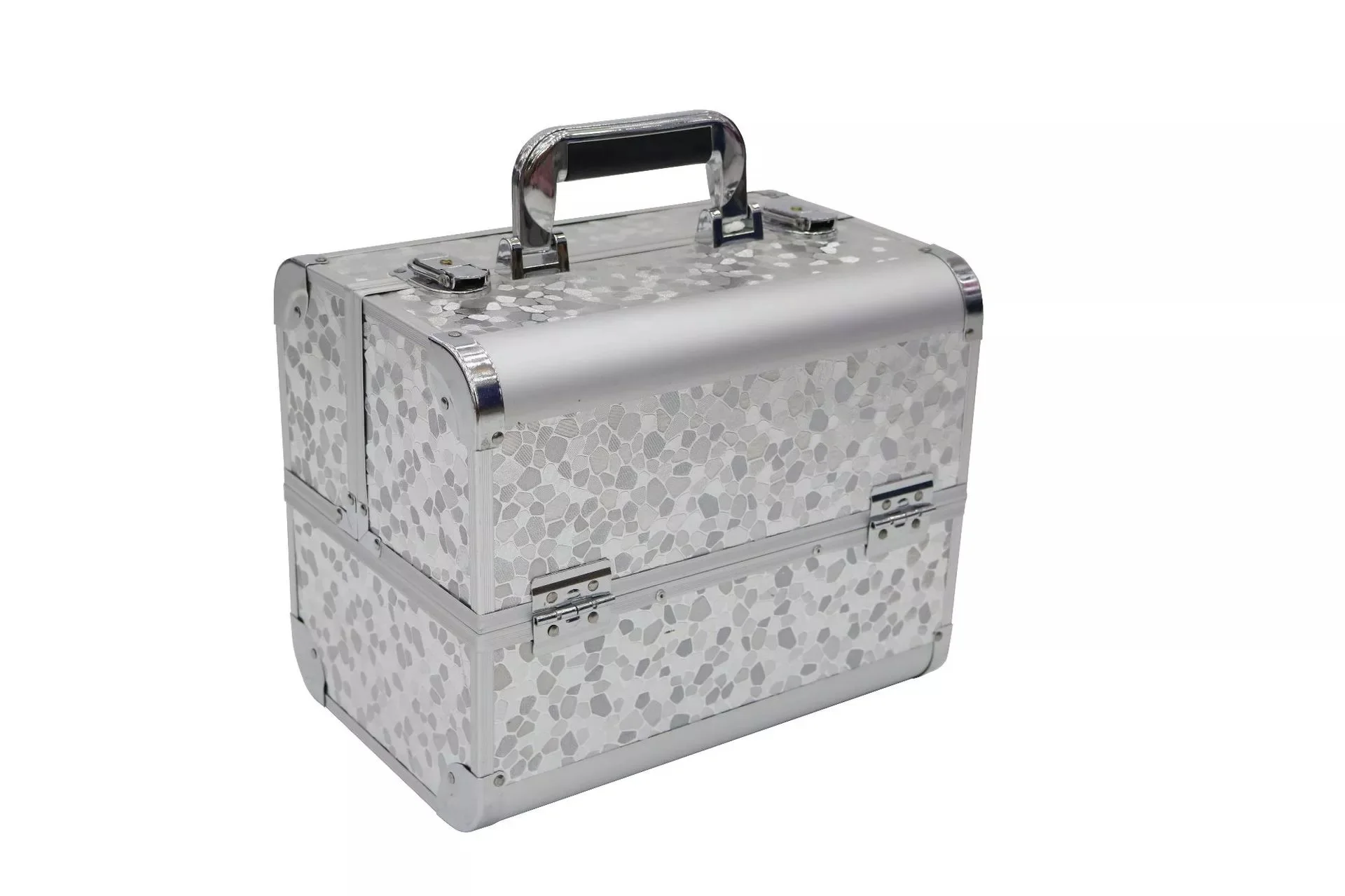 new Professional Portable Aluminum Make up Storage Box travel cosmetic Suitcases make up storage box beauty case briefcases