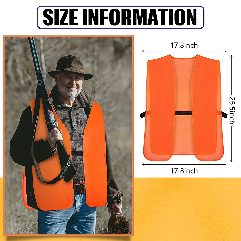 Upland Hunting Vest Blaze Orange And Tan Briar Proof Game Outdoor Hat for Cold Weather