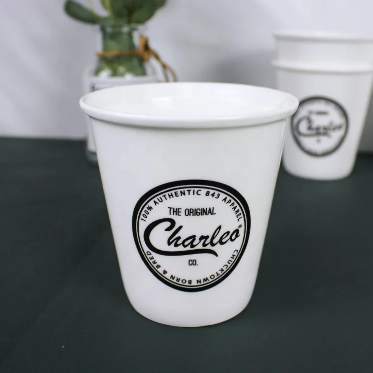 korean porcelain fine bone china retro white ceramic coffee cup without handle