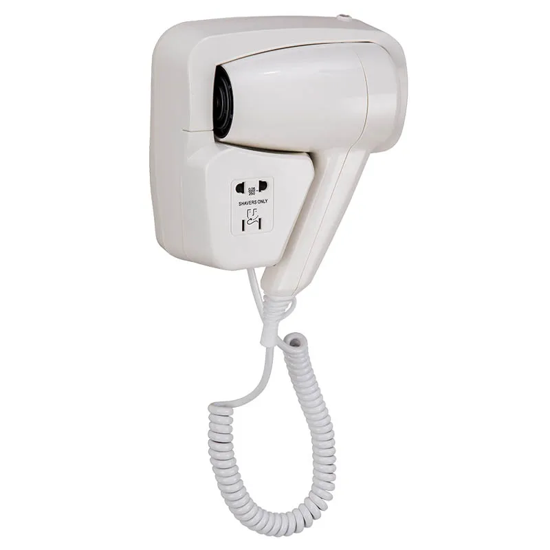 Custom Logo 1200w Low Noise Hotel Wall Mounted Hair Dryer 13m/S High Speed Professional Bldc Hair Blower Dryer With Socket