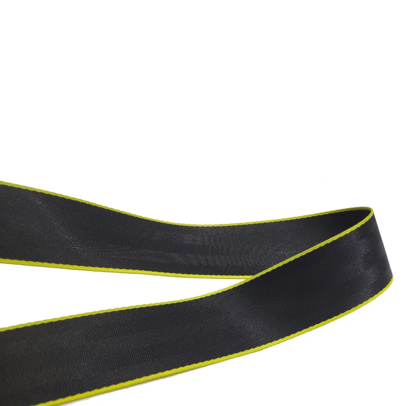 Custom Nylon 47.5mm Seat Belt Thickened Car Safety Belt Webbing Black/light yellow Give Free for Stock Webbing