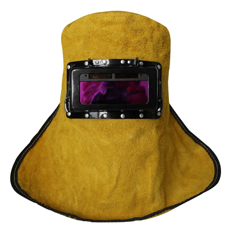 
Automatic Dimming Protection Eyes Argon Arc Head-Mounted Hat Cowhide Welding Mask 