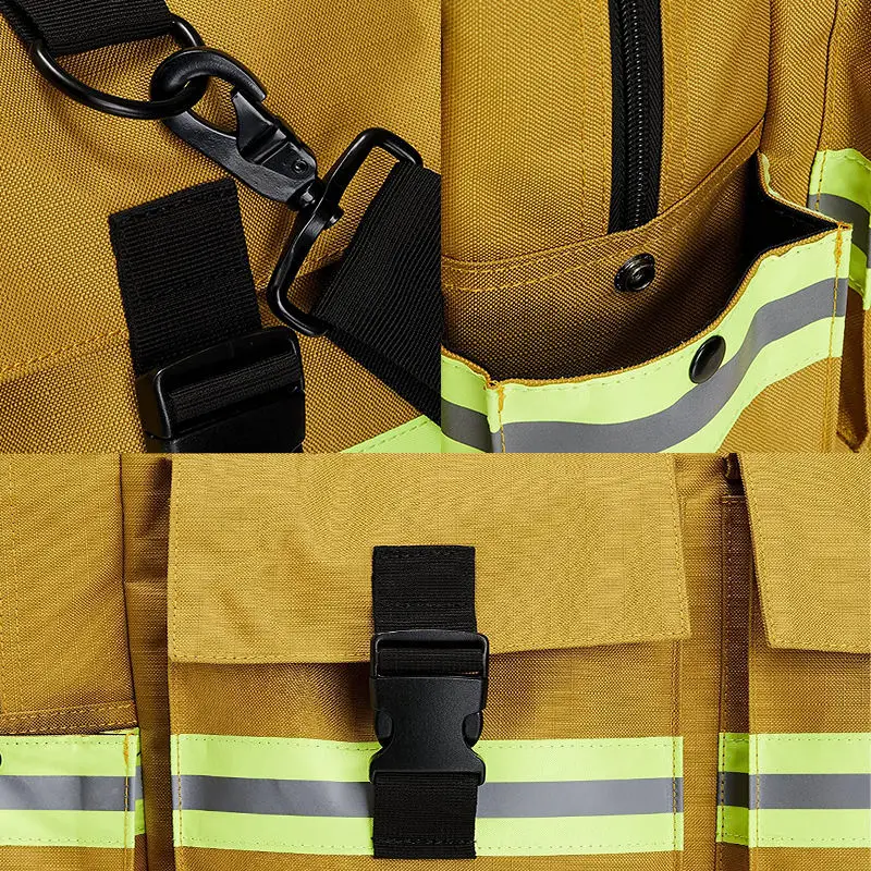 Large Customized Fireproof Waterproof Firefighters Gear Bag For Fireman With Shoulder Strap