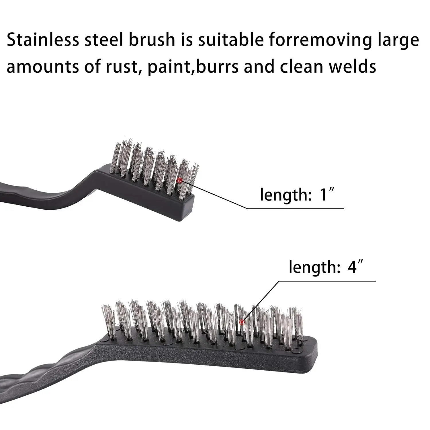Wire Brush Set, Curved Handle Metal Wire Brush Scratch Brush for Cleaning Welding Slag Rust and Dust Curved Handle,