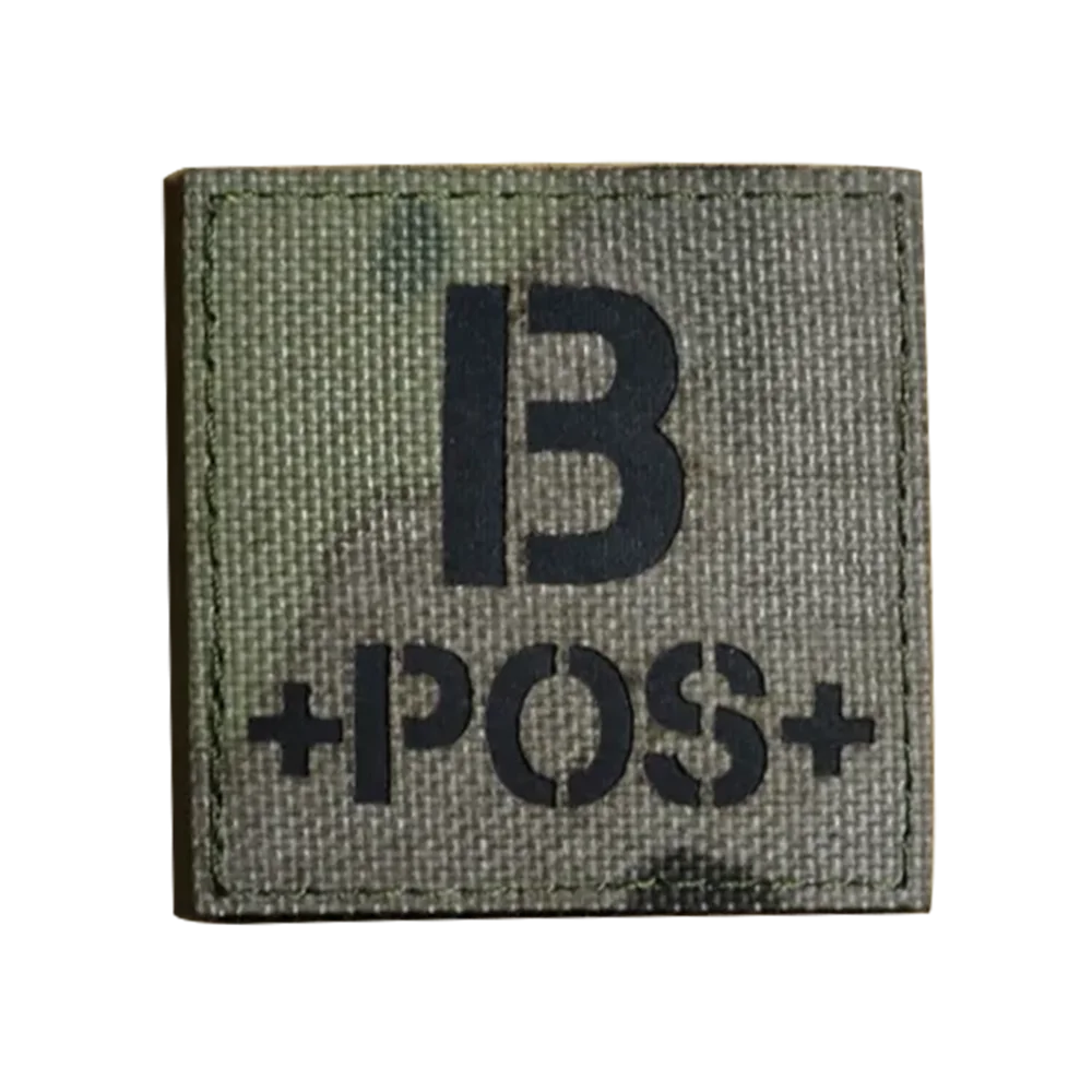 Custom Color A+ B+ AB+ O+ A B AB O Positive Pos Infrared Tactical Blood Type Patch