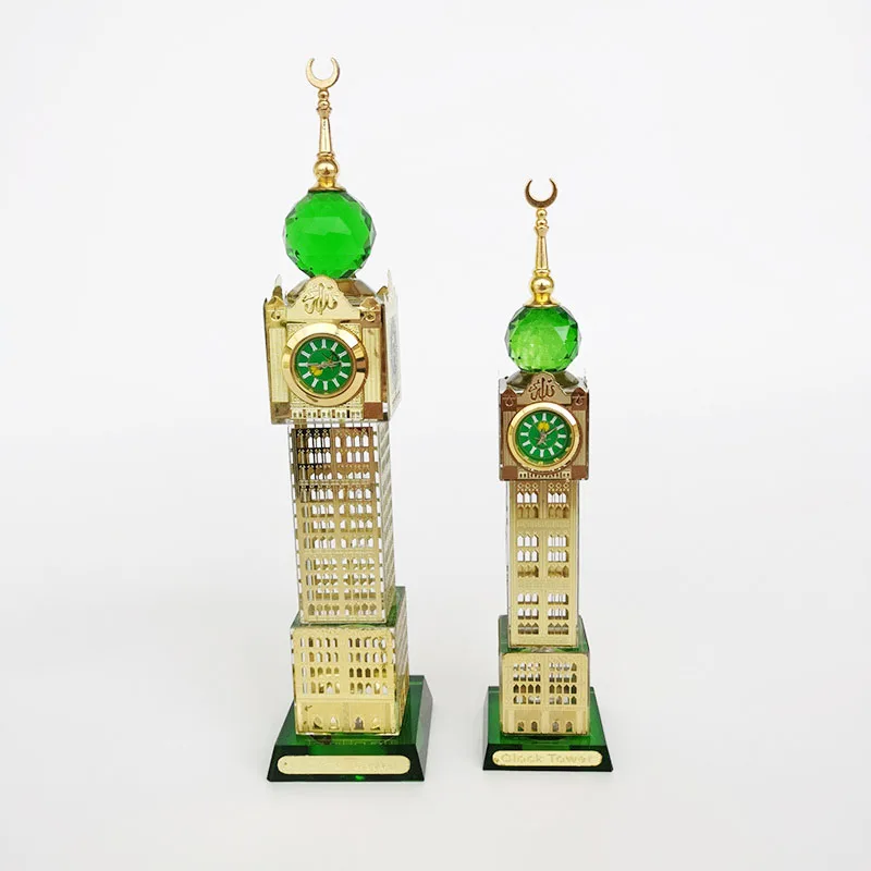 Muslim Crystal Gilded Al-Aqsa Mosque Miniature Model  Islamic Architecture Handicraft Souvenir Home Decoration