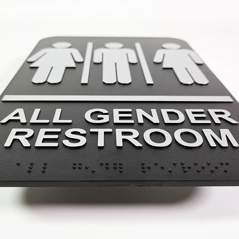 Braille Signage outdoor restroom sign hotel room number plate for way-finding