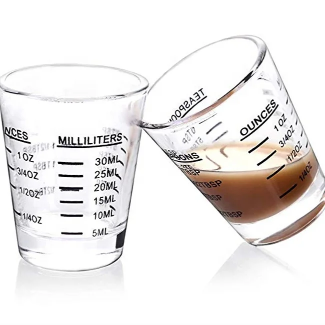 Wholesale Custom Logo 2oz 50ml Measuring Liquor Whisky Wine Cup Cheap Thick Bottom Small Shot Glasses