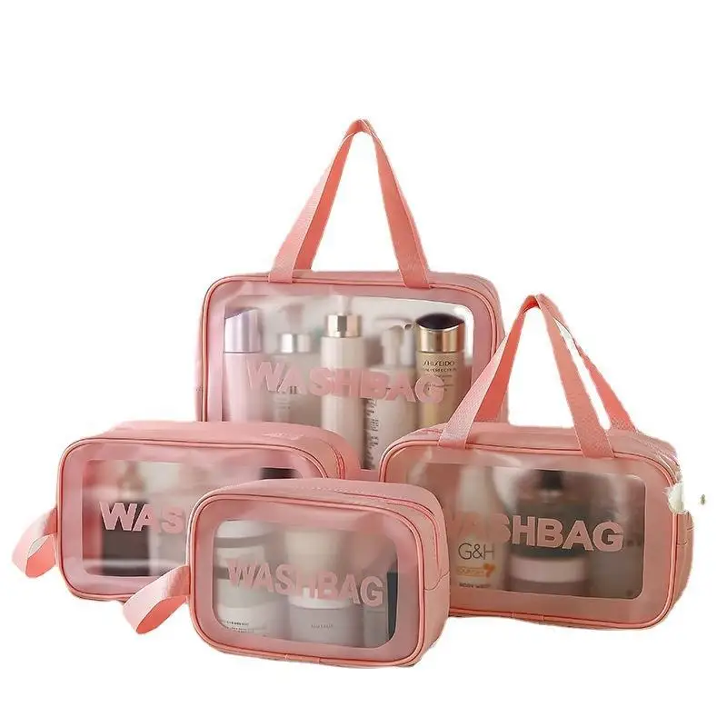 custom logo personalized makeup bag women makeup pink frosted white Hight Quality cosmetic bag