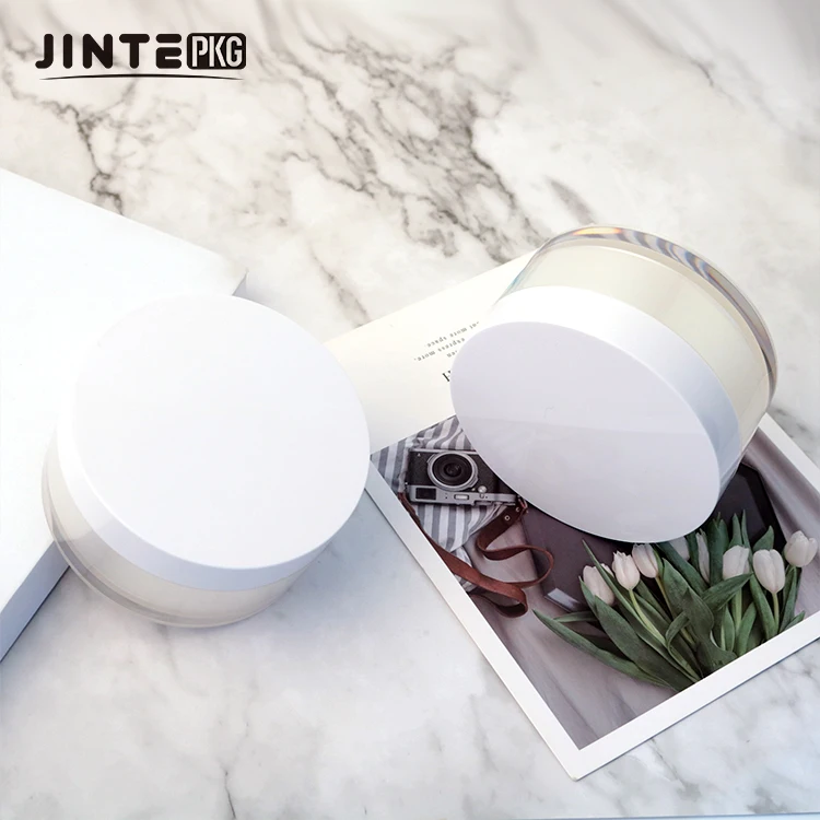 100ml 200ml Empty Plastic Double Wall Acrylic Plastic Jar Face Cream Cosmetic Plastic Container Jar With Screw Lid