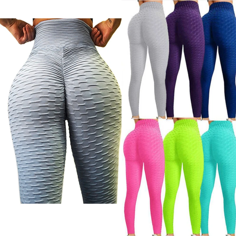 
2021 Whoelsale High Waist Bubble honeycomb Workout Gym Leggins por mayor Fitness Scrunch Butt Lift Yoga Pants Legging for women 
