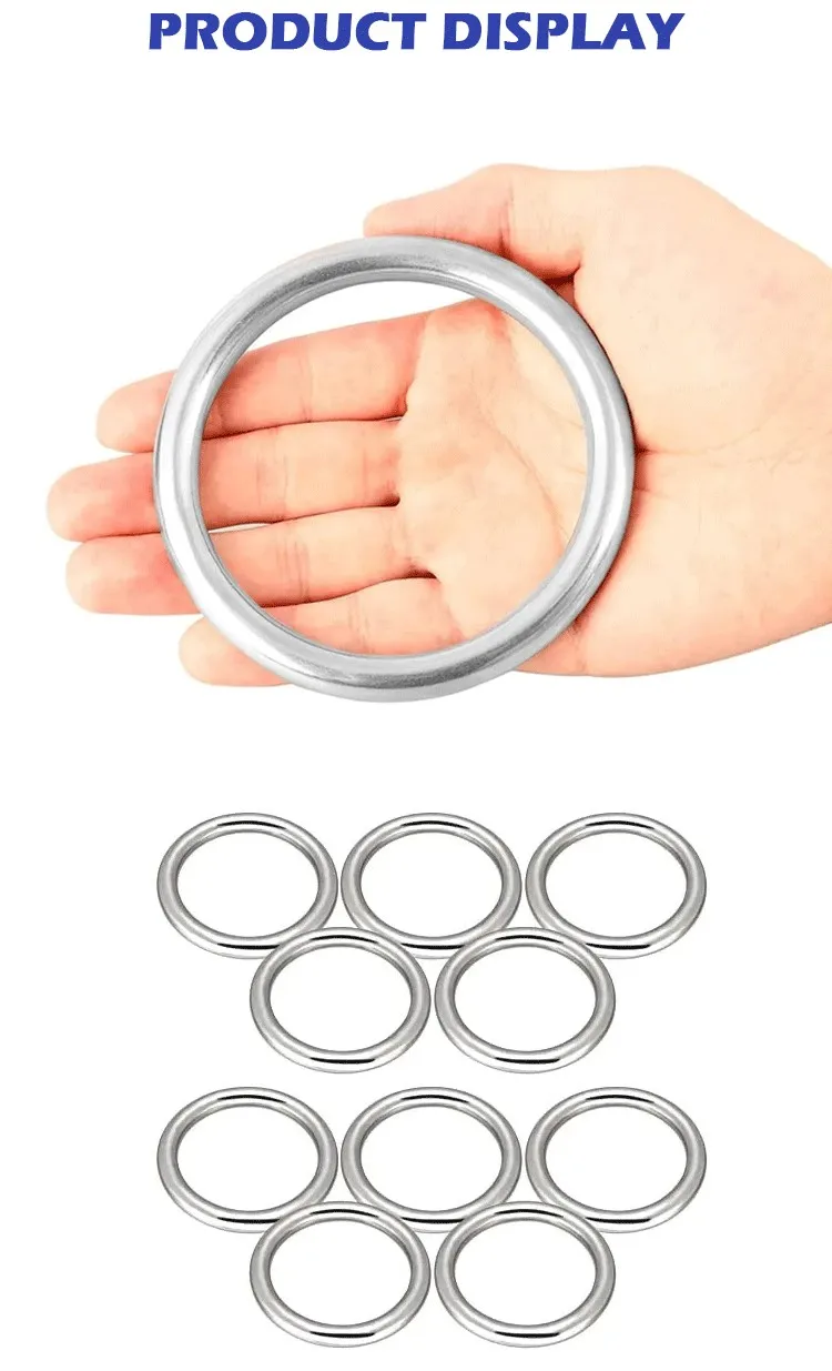 Ready to Ship High Quality Medium Mini Metal Seamless Welded Round O-Ring 304/316 Stainless Steel O Ring For Bag Strap Keychain