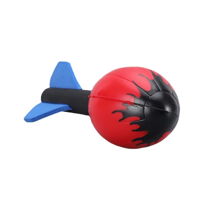 Flying Rocket Stress Ball Toy Pu Foam Soft Beach Park Backyard Missile Launcher Kids Flying Rocket Stress Ball Toy