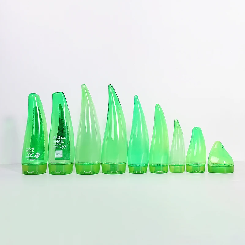 High Quality 50/80/100/120/160/260/300ml Flip Upside Down Moisturizing Hydrating Aloe Vera Gel Special-shaped PETG Bottles