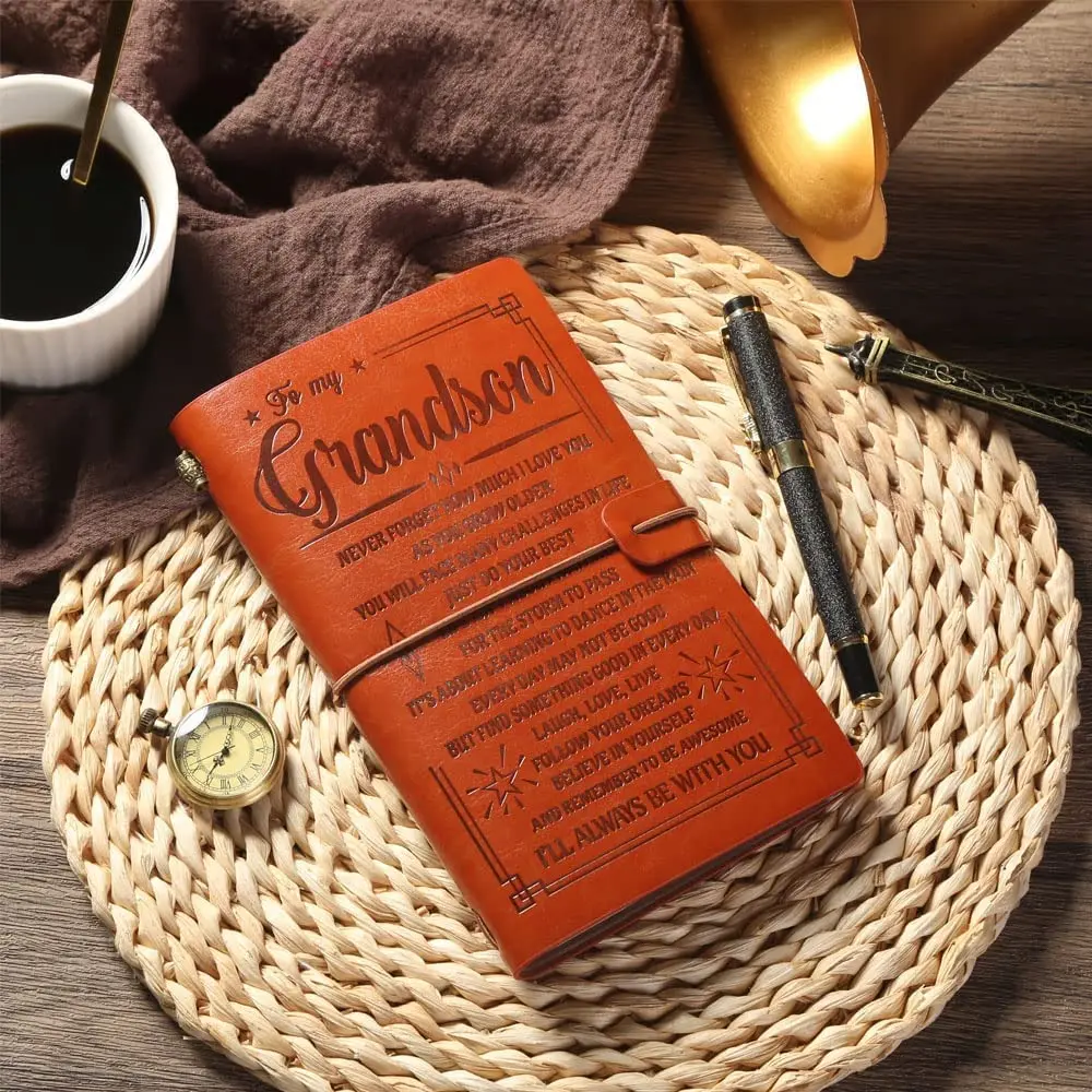 Роскошный пользовательский Печатный оранжевый кожаный дорожный ноутбук аксессуары портативный ноутбук с эластичной резинкой