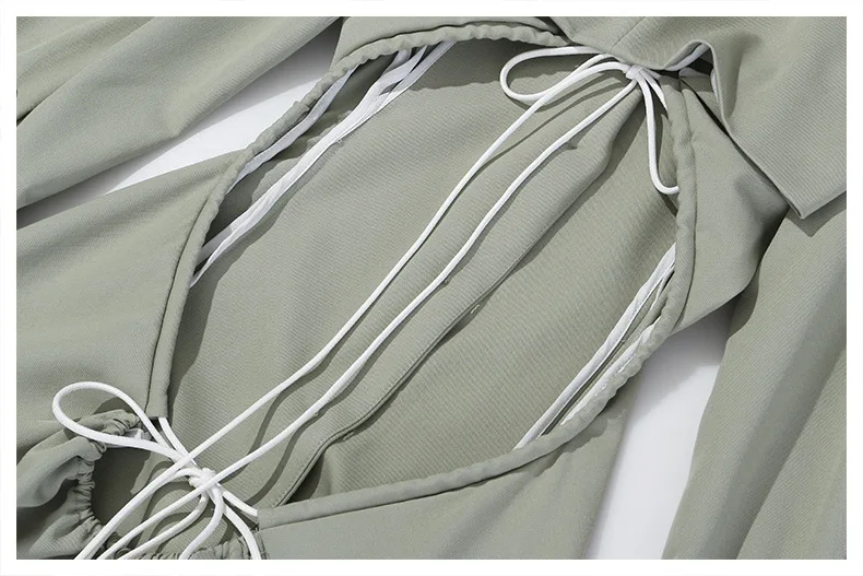 fall 2021 women clothes fashion designer pointed collar back hollow out Aline  elegant women office dresses