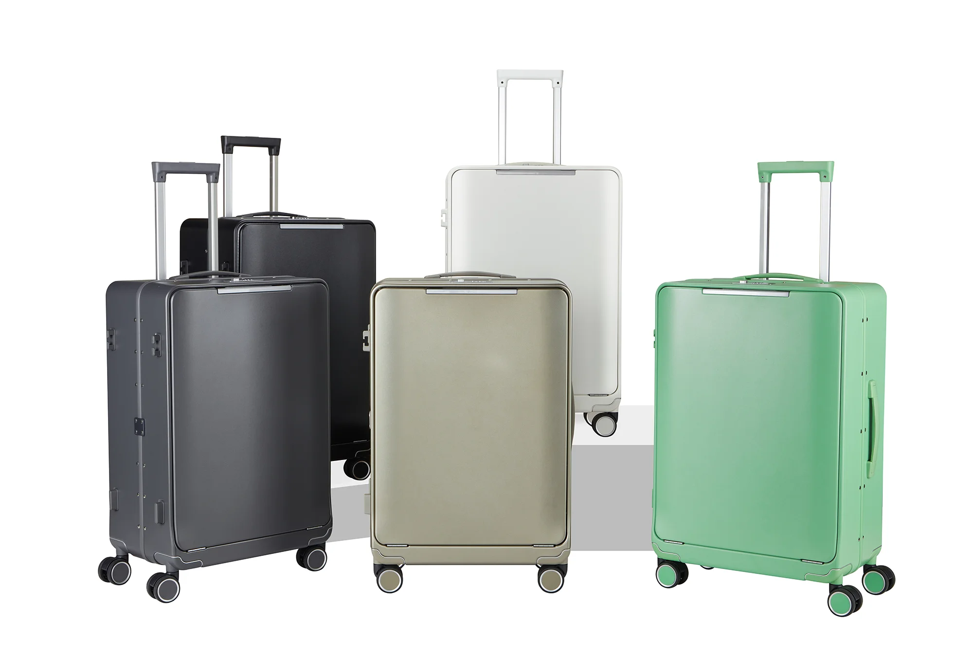 Premium PolyCarbonate PC Luggage With One Button Push-to-Open Front Pocket 20/24 Inch Ready to Ship