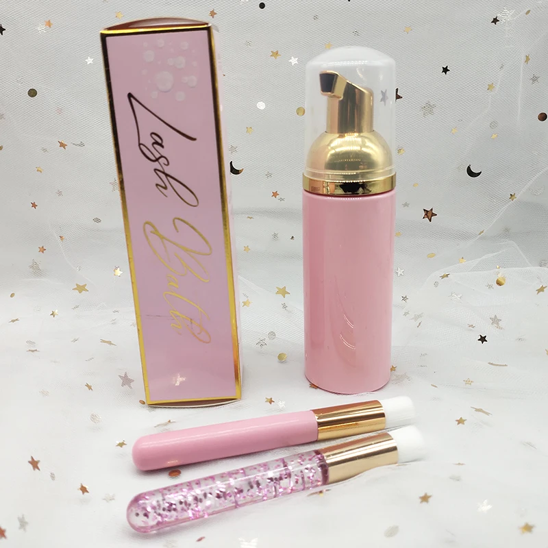 wholesale foam bottle for eyelash shampoo with bottle private label and foaming brushes kit