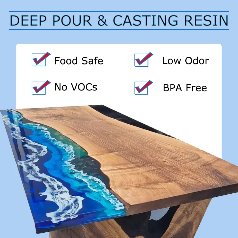 Factory Crystal Clear Deep Pour Casting Epoxy Resin UV Resistant for Wood River Table and Big Crafts