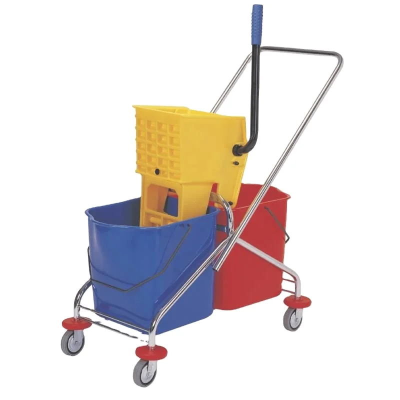 Double bucket mop wringer cleaning trolley household cleaning tool