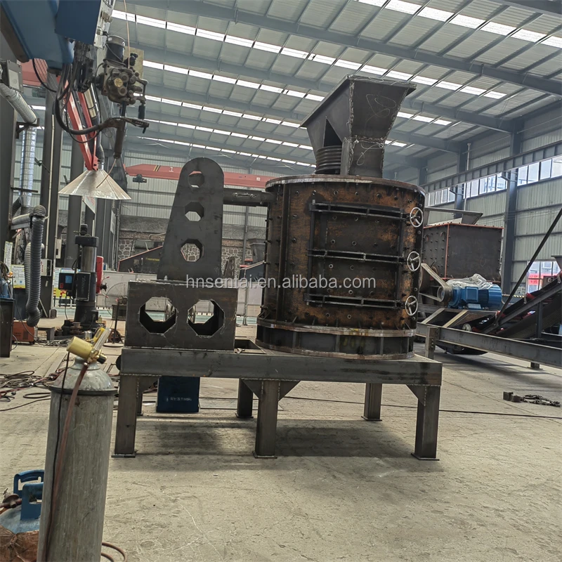 Vertical shaft stone crushing sand making machine without screen bottom vertical plate hammer pebble sand making machine