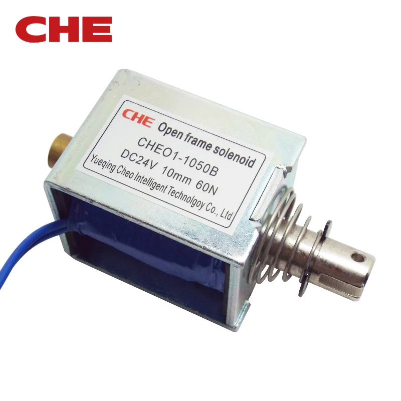 CHEO1-1050B 60N 10mm 12v 24v 48v 10kg coil pull and push electromagnetic magnetic open frame solenoid jf-1050b