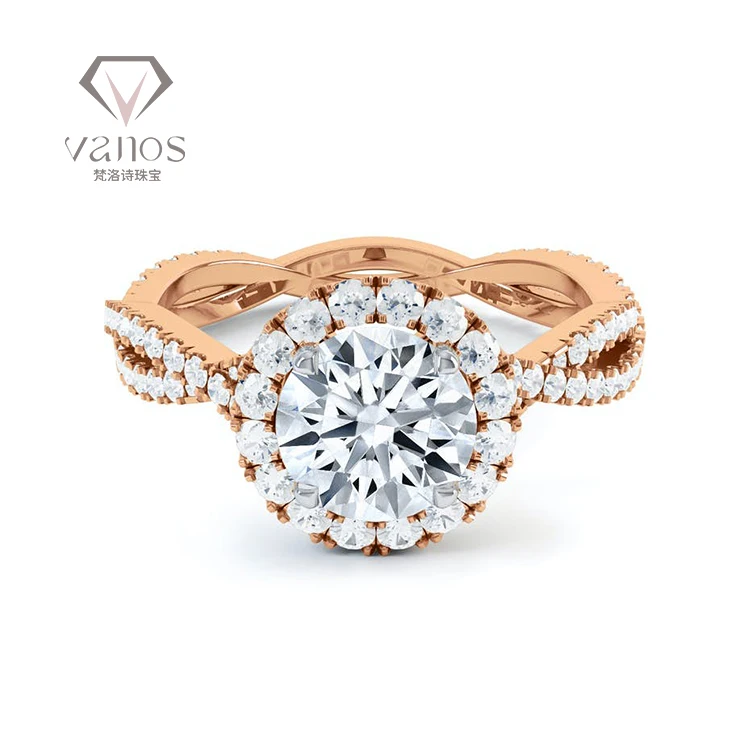 Роскошное обручальное кольцо с круглыми бриллиантами 1 карат VVS, набор обручальных колец с сертификатом иджи и вырощенными бриллиантами из белого золота