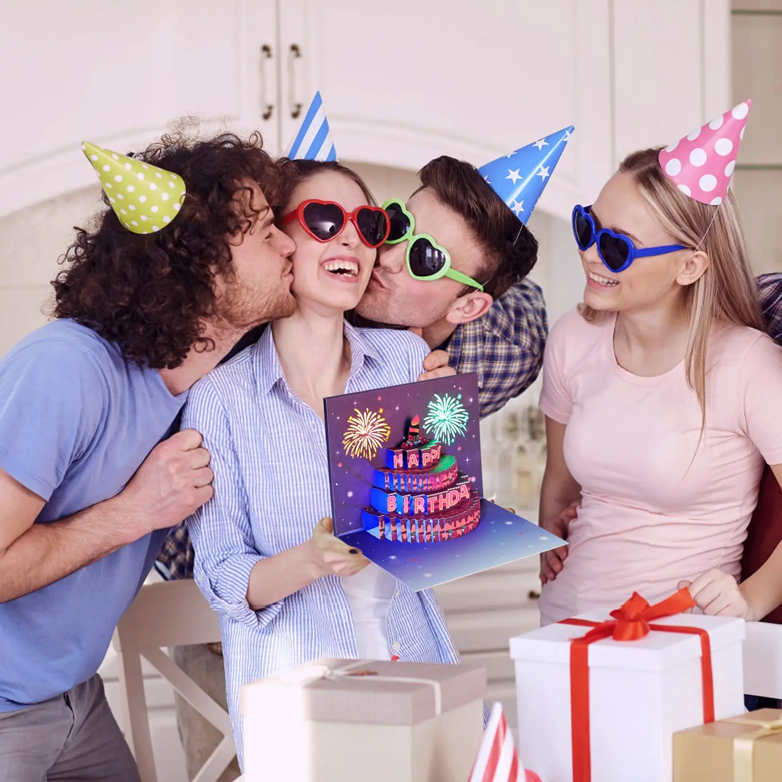 3D Birthday Cards Light and Music Birthday Cake Happy Birthday Gift Greeting cards