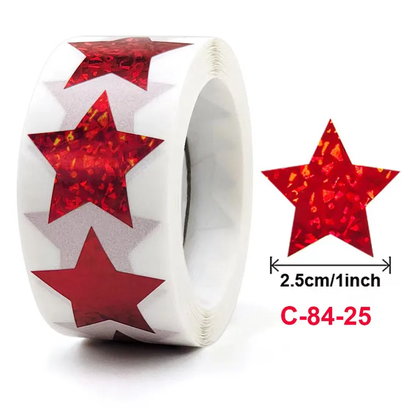 500pcs Order Color laser Paper Blank Sticker Gift Star Self-adhensive Stickers Decorative Envelope Seal Sticker