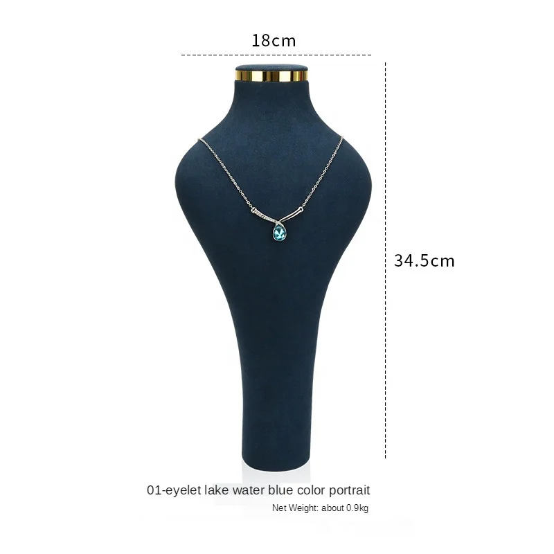 Wholesale custom jewelry tray white microfiber jewelry portrait neck jewelry display props